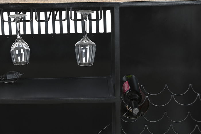 DKD Home Decor Mueble Bar Negro Marron 157 x 52 x 90 cm DKD Home Decor Mueble Bar Negro Marron 157 x 52 x 90 cm
