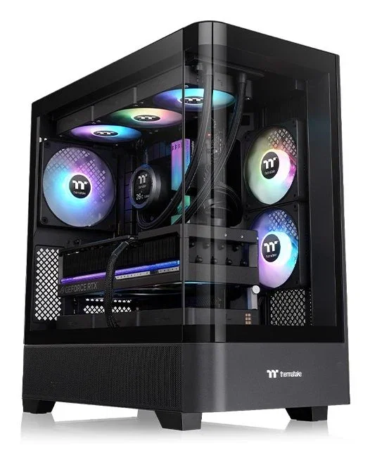 Thermaltake Caja PC View 290 TG ARGB Midi Tower ATX Negro CA-1L-00M1WN-00 con Ventana de Vidrio Templado y Panel Frontal ARGB