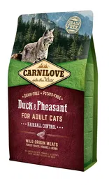 Carnilove Feline Pollo Pato Faisan Hairball Control Alimento Seco para Gatos 2 kg
