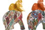 DKD Home Decor Set de 2 Figuras de Elefante en Resina Multicolor