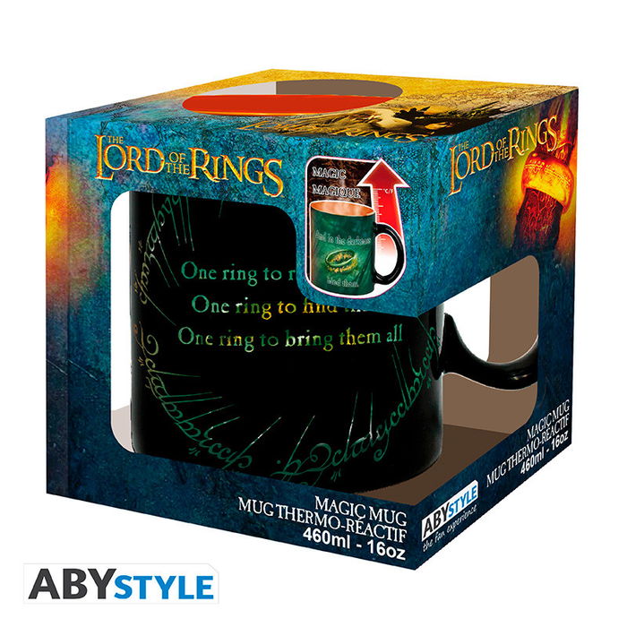 Abystyle Taza Térmica El Señor de los Anillos con Cambio de Calor - Sauron - 460 ml - Cerámica Coleccionable - Licencia Oficial
