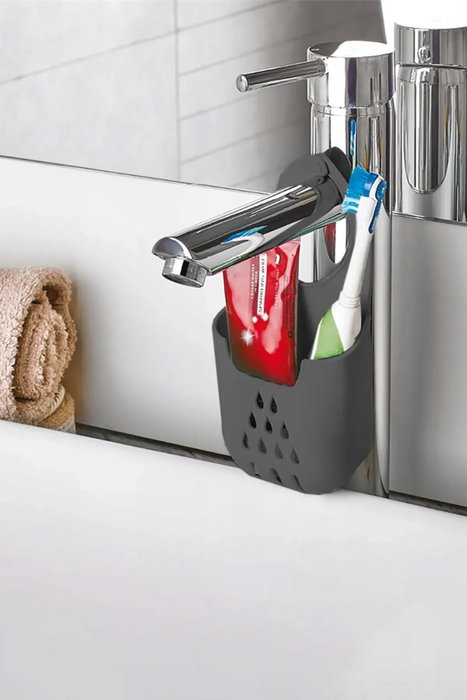 Hermia Ge-125Sungerlk Organizador de Cocina de Plástico Antracita 10 x 17 cm con Esponja Incluida