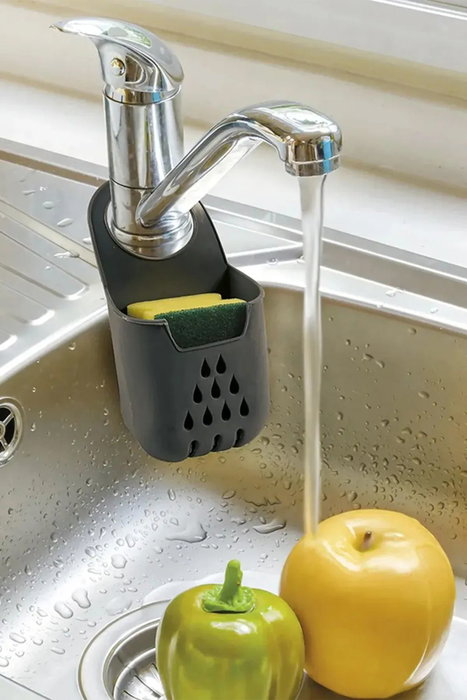 Hermia Ge-125Sungerlk Organizador de Cocina de Plástico Antracita 10 x 17 cm con Esponja Incluida