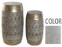 DKD Home Decor Set de 2 Mesitas Auxiliares de Metal Envejecido Blanco y Dorado