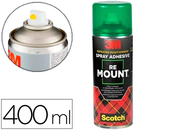 Scotch Adhesivo Reposicionable ReMount 7100296679 Bote 400ml para Papel y Tejidos Scotch Adhesivo Reposicionable ReMount 7100296679 Bote 400ml para Papel y Tejidos