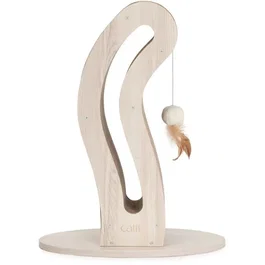 Cat It Rascador para gatos CAT0022517425152 Pixi Cat Tail con bola de tela y pluma aspecto roble natural