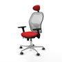 PIQUERAS Y CRESPO Silla de oficina Jorquera con mecanismo Sincro/Traslack Rojo y Blanco