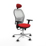 PIQUERAS Y CRESPO Silla de oficina Jorquera con mecanismo Sincro/Traslack Rojo y Blanco
