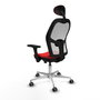 PIQUERAS Y CRESPO Silla de oficina Jorquera con mecanismo Sincro/Traslack Rojo y Blanco