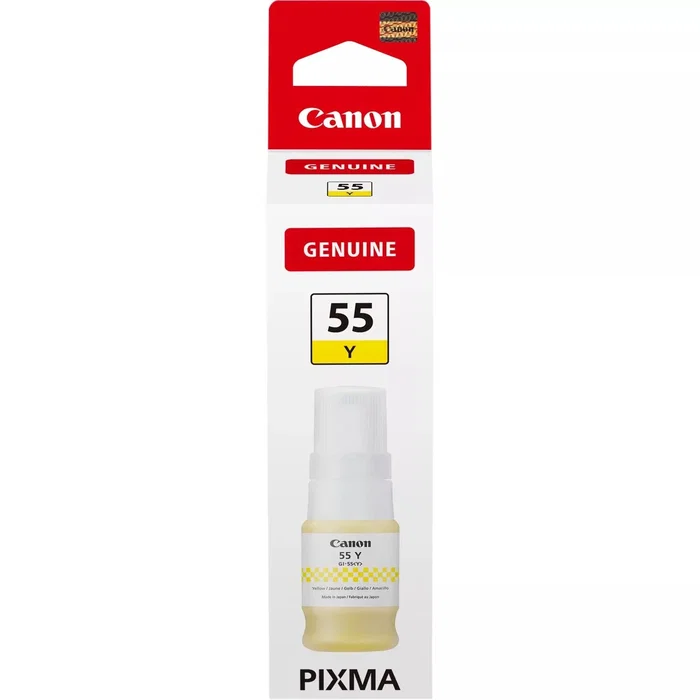 Canon Botella de tinta original GI-55 amarilla para impresoras MAXIFY GX1050/GX2050 - Cartucho 6291C001, 40 ml, rendimiento 3000 páginas