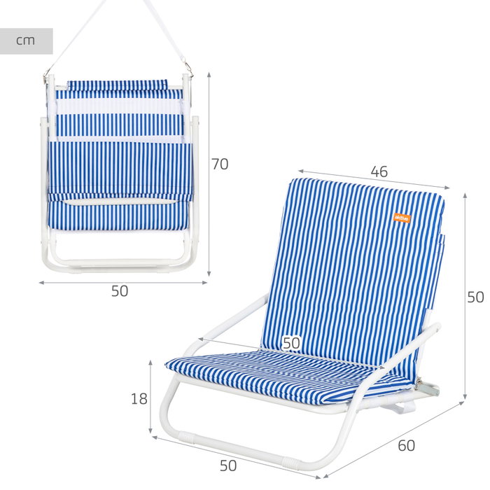Aktive Silla de Playa de Modelo Bajo con Bandolera
