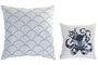 DKD Home Decor Cojin Atlantico Azul Blanco Algodon 50 x 50 x 10 cm Set de 2