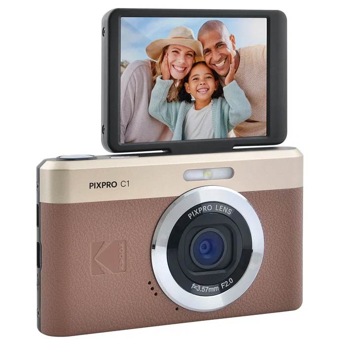 Kodak Pixpro C1BN Cámara Digital Compacta 13MP, Zoom Óptico 4x, Sensor 1/3" CMOS, Grabación Full HD 1080p, Color Marrón