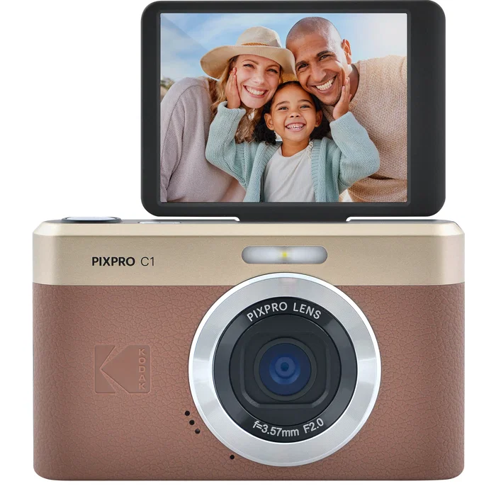 Kodak Pixpro C1BN Cámara Digital Compacta 13MP, Zoom Óptico 4x, Sensor 1/3" CMOS, Grabación Full HD 1080p, Color Marrón