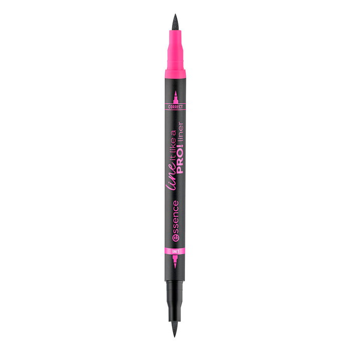 Essence Eyeliner Line It Like A Pro! Delineador de Ojos, Punta Fieltro y Corrector, Líneas Nítidas, #01-Black, 1.2 ml