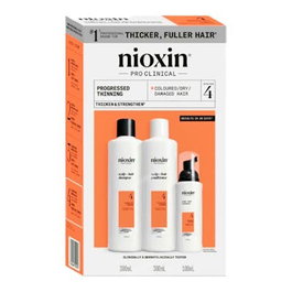 Nioxin - Sistema 4 Kit - Tratamiento 3 u para Cabello Teñido y Debilitado | Champú, Acondicionador, Tratamiento Espesante | Mayor Densidad y Volumen