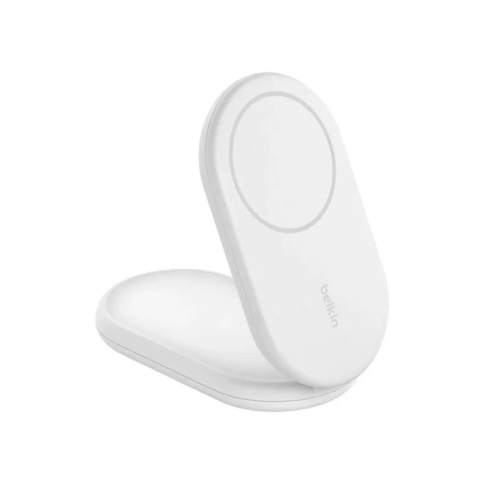 Belkin WIB007VFWWH - Cargador Inalámbrico MagSafe Plegable Qi2 de 15W para iPhone, con Cable USB-C 1.5m, Color Blanco Belkin WIB007VFWWH - Cargador Inalámbrico MagSafe Plegable Qi2 de 15W para iPhone, con Cable USB-C 1.5m, Color Blanco