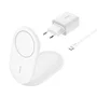 Belkin WIB007VFWWH - Cargador Inalámbrico MagSafe Plegable Qi2 de 15W para iPhone, con Cable USB-C 1.5m, Color Blanco
