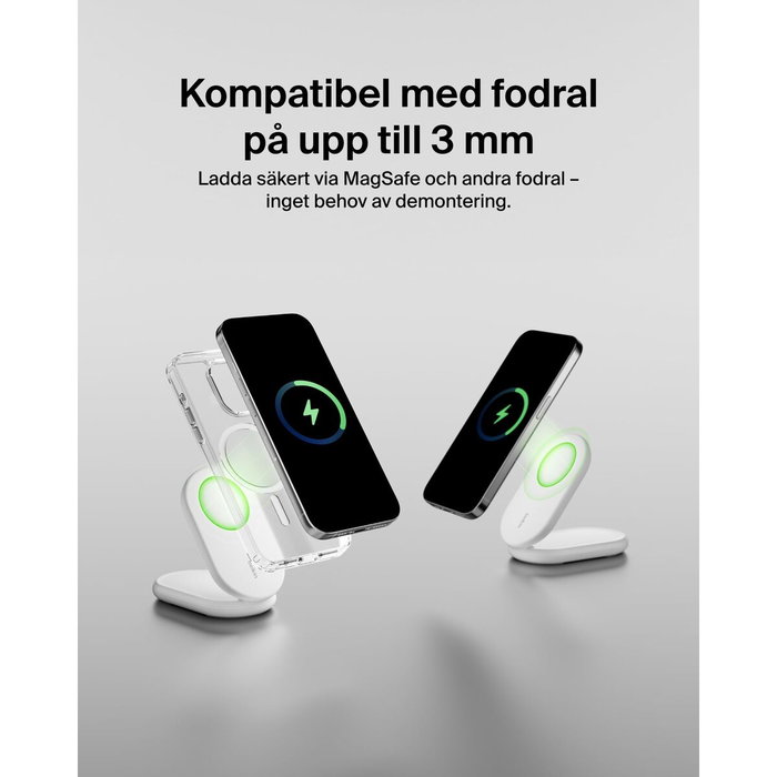 Belkin BoostCharge Cargador inalámbrico Qi2 y MagSafe Blanco