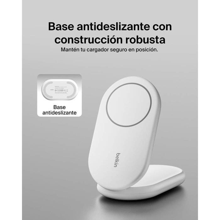 Belkin BoostCharge Cargador inalámbrico Qi2 y MagSafe Blanco