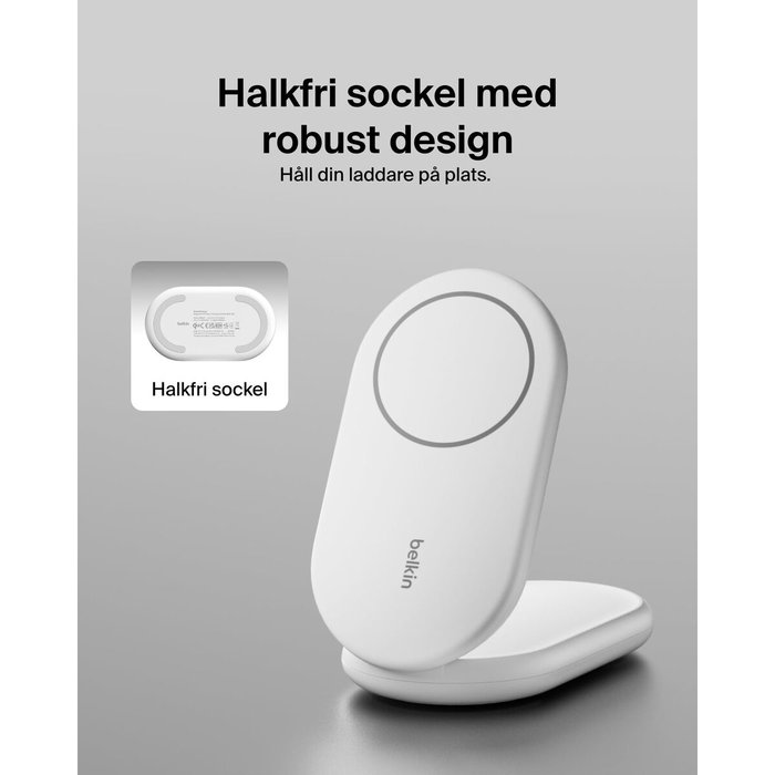 Belkin BoostCharge Cargador inalámbrico Qi2 y MagSafe Blanco