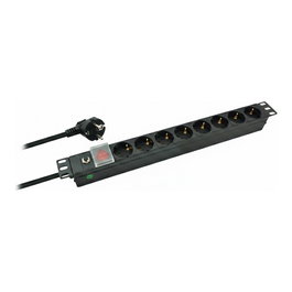Helos Regleta de alimentación PROFESSIONAL 8-fach C13, Negro, 2,0m