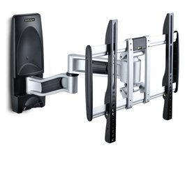 StarTech.com Soporte VESA de Pared Articulado y Retráctil para TV Plano/Curvo de hasta 65 Pulgadas y 45 kg, 400x400 mm, Negro/Plata
