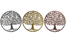 DKD Home Decor Decoración de Pared Metal Árbol Surtido 100x100 cm