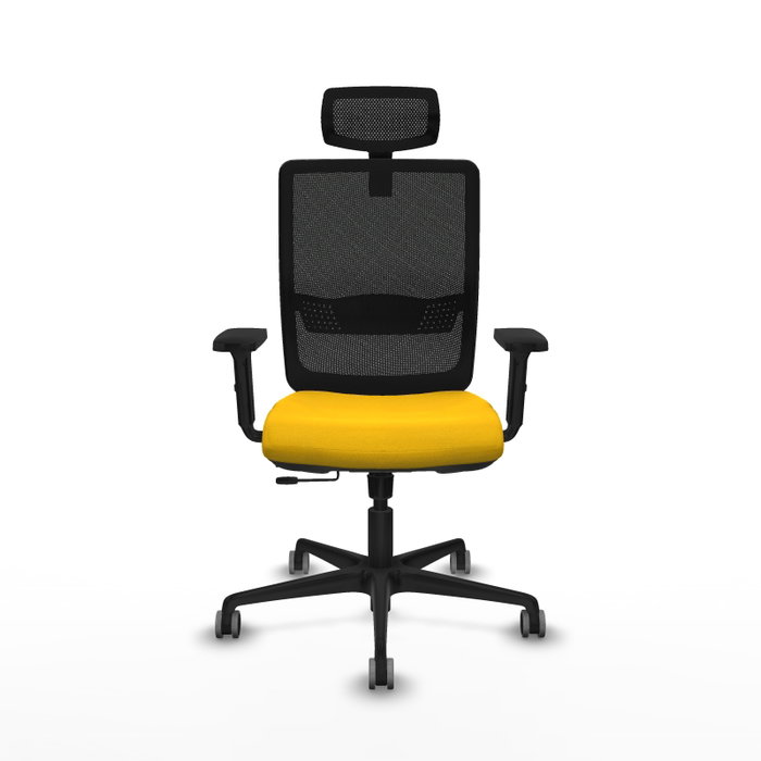 PIQUERAS Y CRESPO Silla de oficina Haches con mecanismo Sincro/Traslack Amarillo y Negro PIQUERAS Y CRESPO Silla de oficina Haches con mecanismo Sincro/Traslack Amarillo y Negro