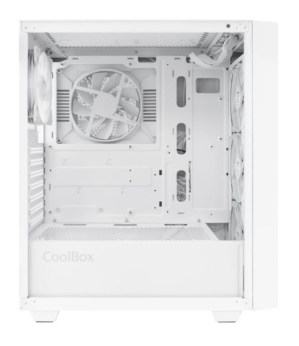Coolbox GA300 Grid Line Caja Gaming ATX con Cristal Templado, Ventiladores ARGB, Controlador PWM, USB-C, Soporte RL