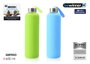 Bewinner Botella de Agua de Vidrio y Silicona, 600 ml, 7.2x7.2x24.5 cm (24 Unidades)
