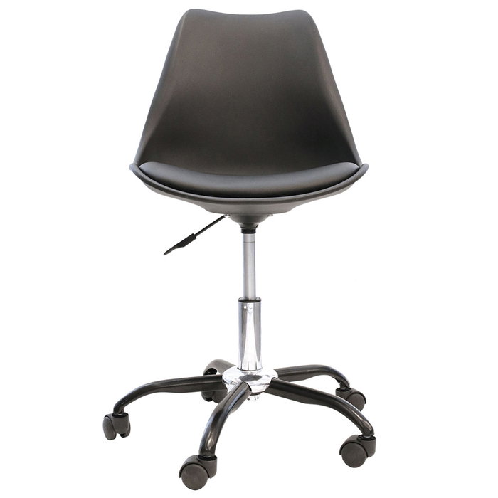 Home Deco Factory Silla con Ruedas Kiruna Negra Home Deco Factory Silla con Ruedas Kiruna Negra