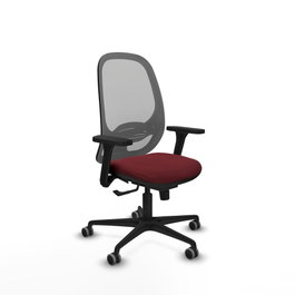 PIQUERAS Y CRESPO Silla de oficina Cilanco, mecanismo Sincro, Granate y Gris