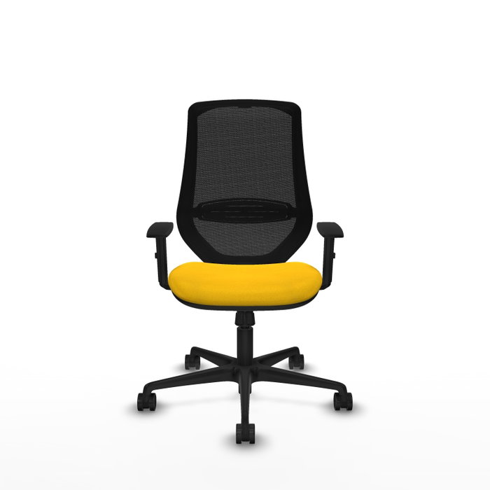 PIQUERAS Y CRESPO Silla de oficina Mardos con mecanismo Sincro, Amarillo y Negro