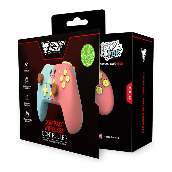 DragonShock PopTop Gamepad Inalámbrico Bluetooth para Nintendo Switch y PC