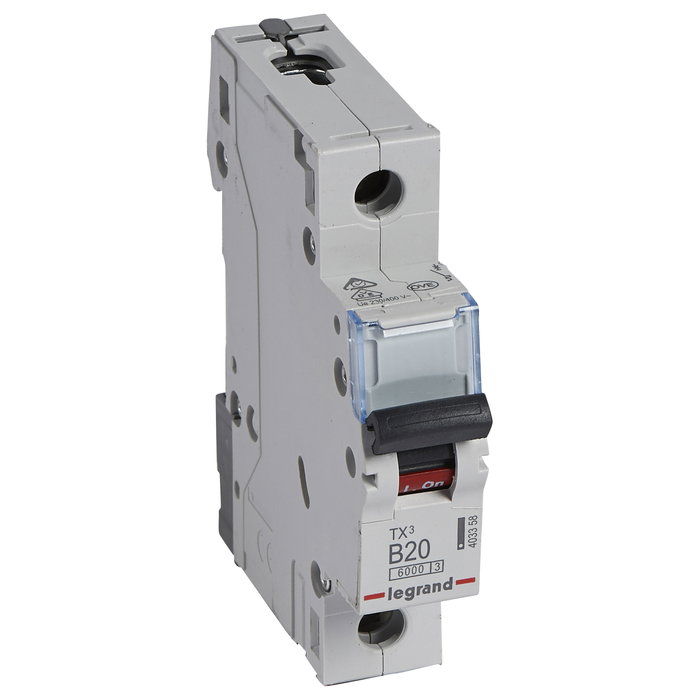 Legrand 403358 TX3 Interruptor Magnetotérmico 20A 1 Polo 6kA Legrand 403358 TX3 Interruptor Magnetotérmico 20A 1 Polo 6kA