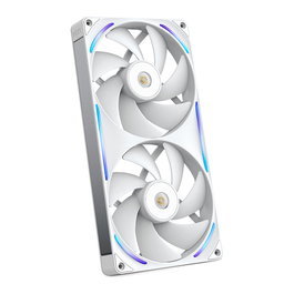 NZXT F280X RF-U28PN-W1 Ventilador de Caja RGB Blanco 280mm / 140mm con LED, Control PWM, Flujo de Aire 116 CFM, Rodamiento FDB, 7 Aspas