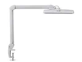 Maul Lámpara de escritorio LED con pinza, cabezal ajustable y regulación de intensidad, Blanco