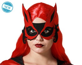 Antifaz Zorro Rojo y Negro 25 cm Diseño Elegante para Disfraces y Fiestas