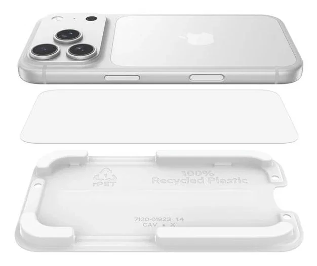 Belkin OVA238HQ Protector de Pantalla InvisiGlass Cristal Templado 9H Resistente Anti-Huellas para iPhone 17 Pro, Kit con Bandeja de Alineación, 1 ud