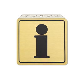 DUVER Placa Identificativa de Aluminio 120 x 120 mm con Símbolo de Información