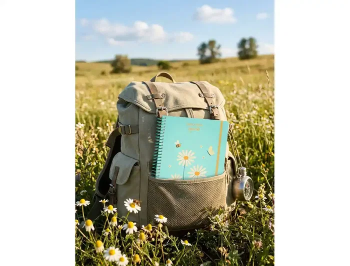 Liderpapel Agenda Escolar 26-27 Fantasy Teens A5+ Azul, Espiral Flores, Día Página Bilingüe, Tapa de Cartón, Papel FSC 80g, Con Gomilla y Pegatinas