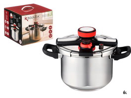 KINVARA Olla a Presión 6L con Rueda de Silicona - 37x26x23 cm (Set de 4)