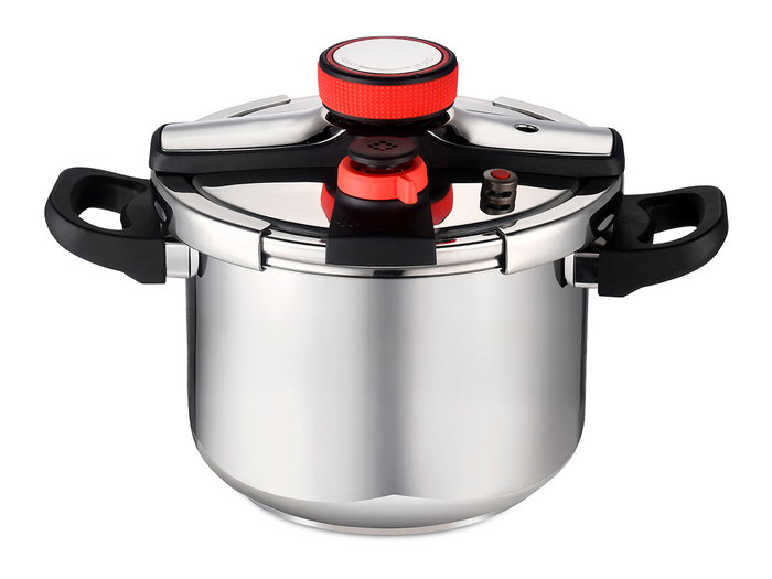 KINVARA Olla a Presión 6L con Rueda de Silicona - 37x26x23 cm (Set de 4)