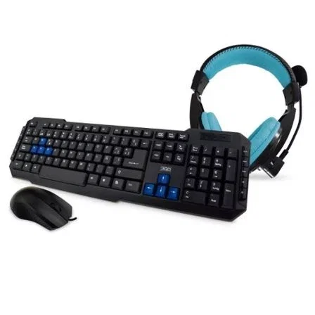 PACK GAMING 3GO COMBODRILEH - TECLADO USB - RATÓN ÓPTICO 1000DPI USB - AURICULARES CON MICRÓFONO PACK GAMING 3GO COMBODRILEH - TECLADO USB - RATÓN ÓPTICO 1000DPI USB - AURICULARES CON MICRÓFONO