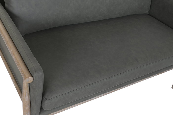 DKD Home Decor Sofá de Fresno y Poliéster con Acabado Decapé DKD Home Decor Sofá de Fresno y Poliéster con Acabado Decapé