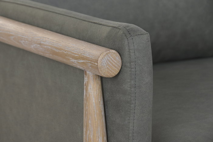 DKD Home Decor Sofá de Fresno y Poliéster con Acabado Decapé DKD Home Decor Sofá de Fresno y Poliéster con Acabado Decapé