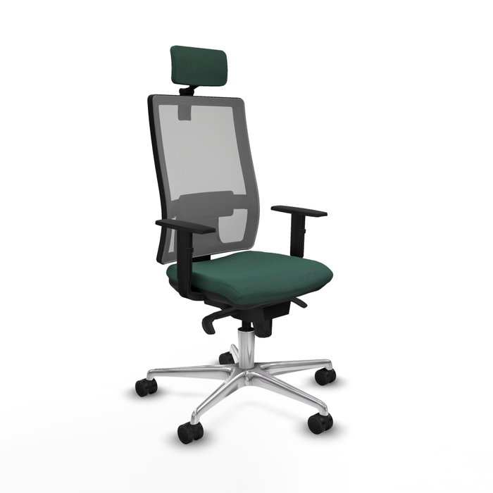 PIQUERAS Y CRESPO Silla de oficina Horna con mecanismo Sincro, Verde botella y Gris PIQUERAS Y CRESPO Silla de oficina Horna con mecanismo Sincro, Verde botella y Gris