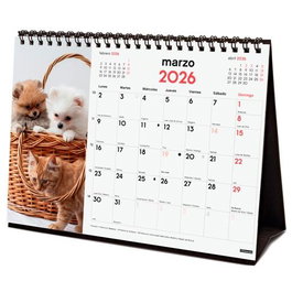Finocam Calendario De Sobremesa S-210x150 mm Escritura Mv Imágenes Perros Y Gatos 2026