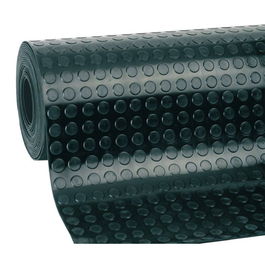 Gol Alfombra de Caucho para Suelo con Diseño de Círculos, Antideslizante, Negro, 1 x 10 m, Grosor 3 mm, Uso Doméstico y Profesional